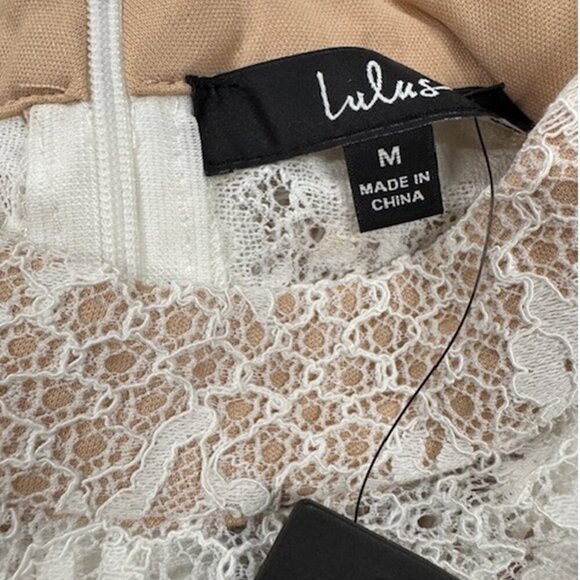 NWT Lulus Take this Dance White Lace Sleeveless Mock Neck Midi Dress​ - Picture 10 of 11